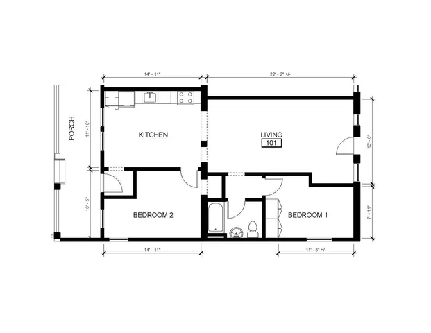 2 Bedroom Floor Plan