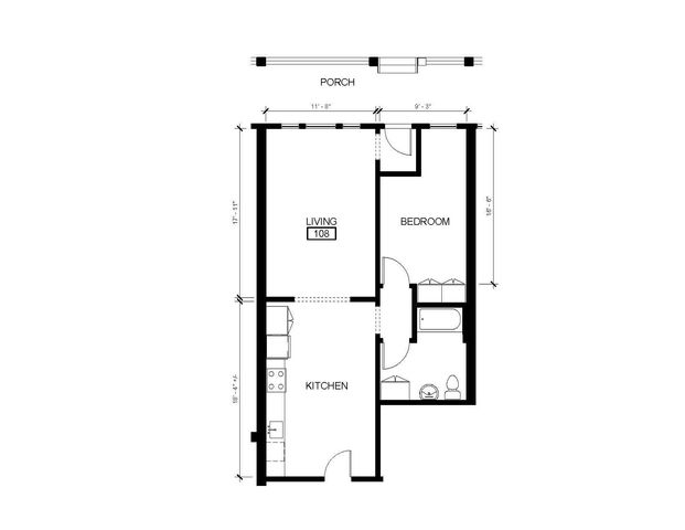 1 Bedroom D Floor Plan