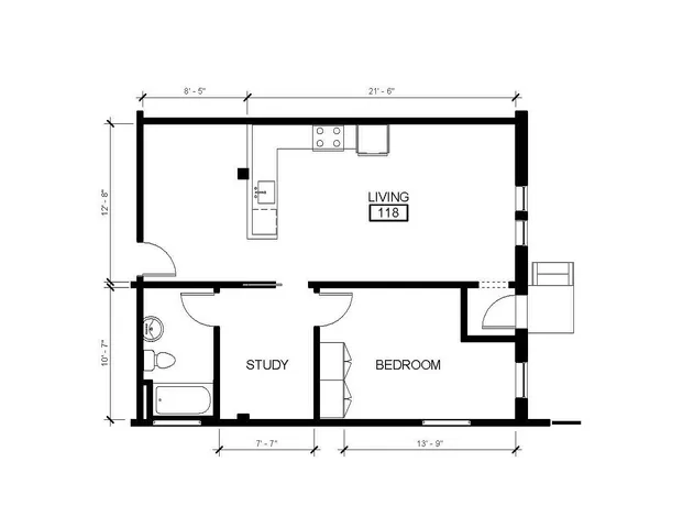 1 Bedroom G Floor Plan