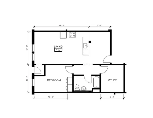 1 Bedroom J Floor Plan