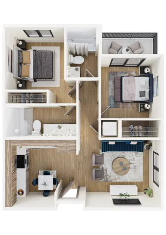 Two Bedroom Two Bath No Balcony
