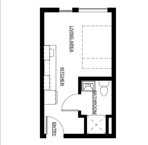 studio floor plan at koz on 4th