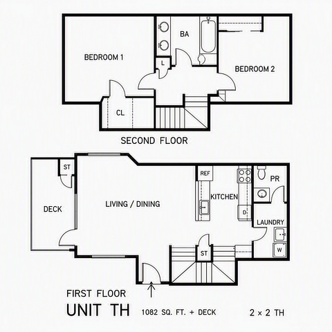 2x2 townhouse floorplan