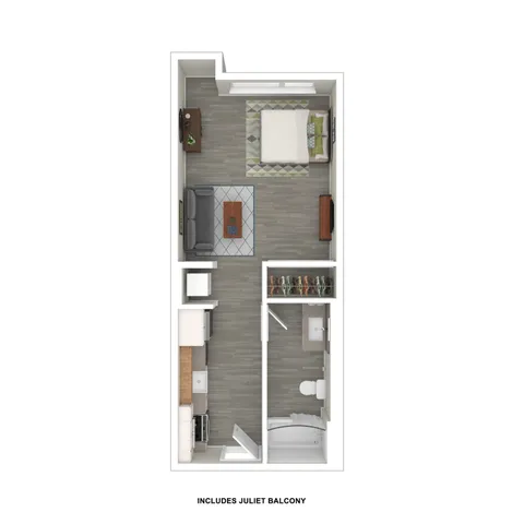 3D Furnished Floor Plan Studio C