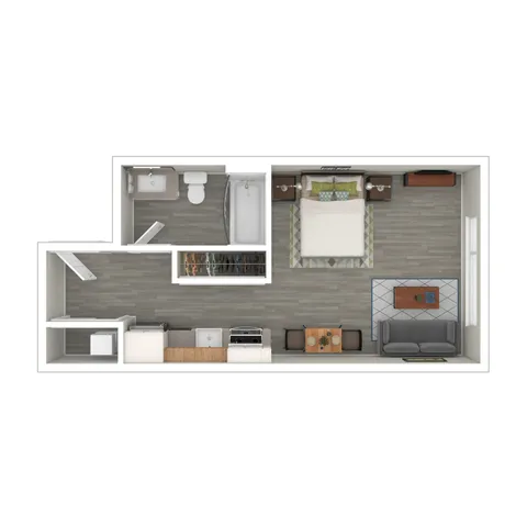3D Furnished Floor Plan Studio G
