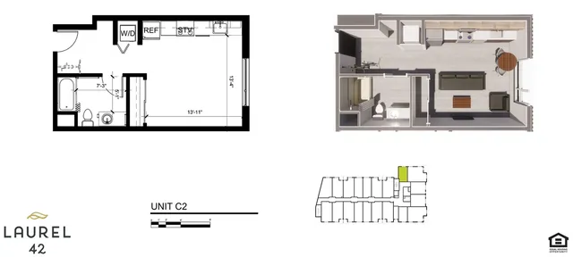 Studio 2D/3D Floor Plan - Studio B
