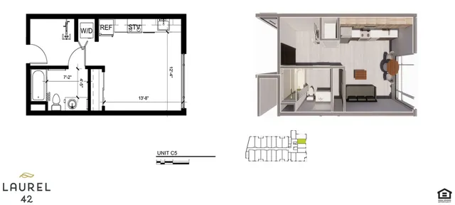 Studio 2D/3D Floor Plan - Studio E