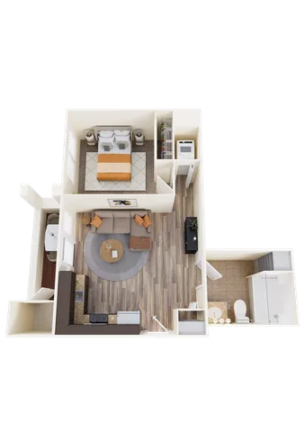 One-Bedroom, One-Bathroom C Floor Plan