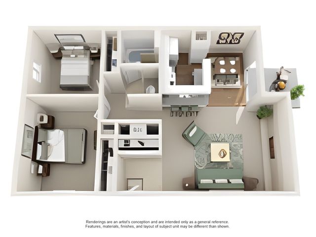 2 bed floorplan
