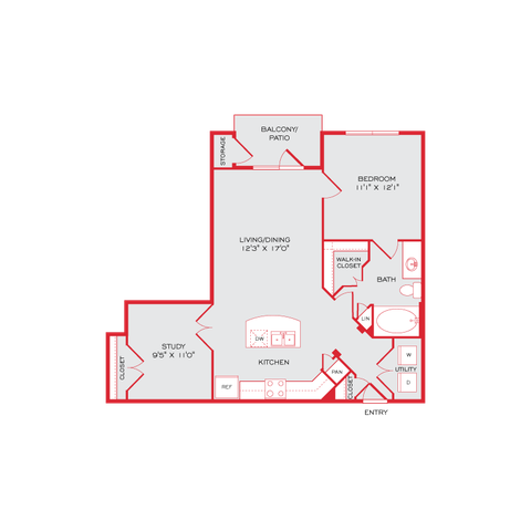 A6 with Study | Caroline on Voss | Houston, TX Apartments
