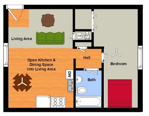 1 BR 1 Ba Cozy