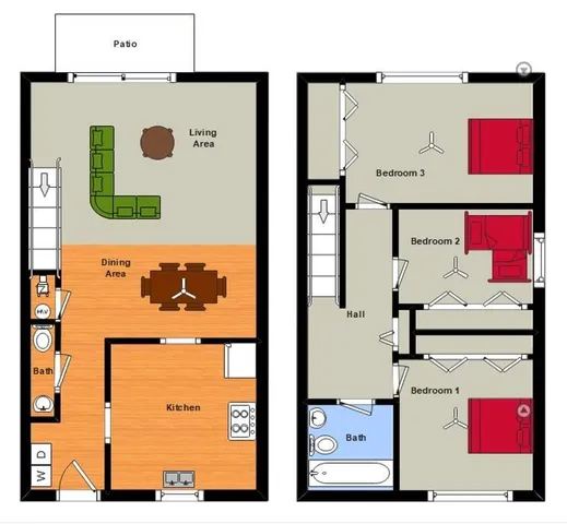3 BR TH Floorplan