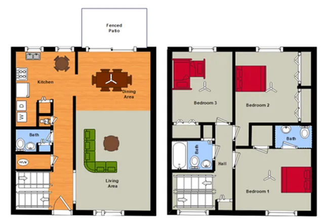 3 BR 1F, 2H Ba Chic TH