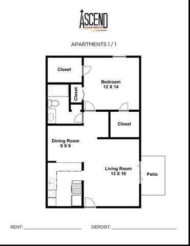 1 Bedroom Floorplan
