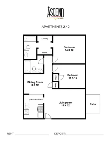 2 Bd 2Bth with tubs