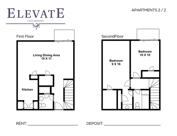 2 Bedroom-2 Bath Townhouse