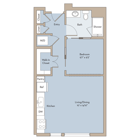 Alamo 1x1 floor plan