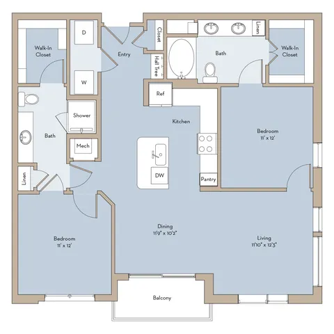 Vista 2x2 floor plan