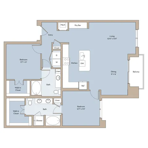 Shiner 2x2 floor plan