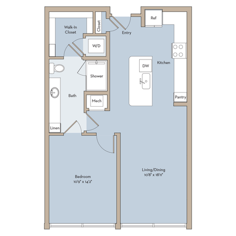 Saint Arnold B 1x1 floor plan