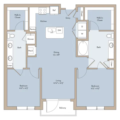 West Lake Acc 2x2 floor plan
