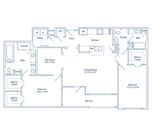The Chevy Chase (alt) 2x2 floor plan