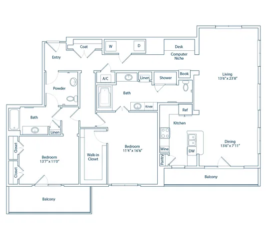 The Lazy Lane 2x2 floor plan