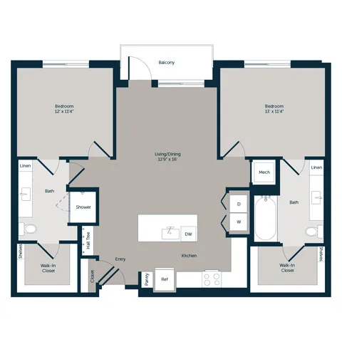 Overland 2x2 floor plan