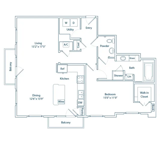 The Stanmore 1x1 floor plan