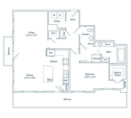 The Stanmore (alt) 1x1 floor plan
