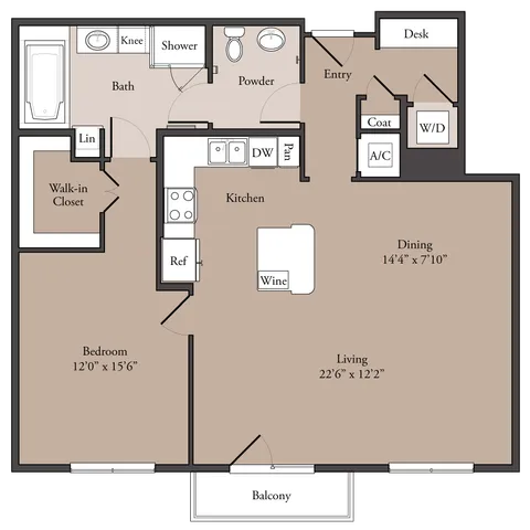The Chilton (alt) 1x1 floor plan