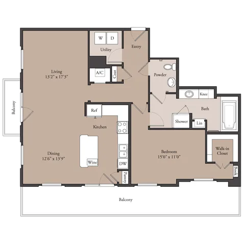 The Stanmore (alt) 1x1 floor plan