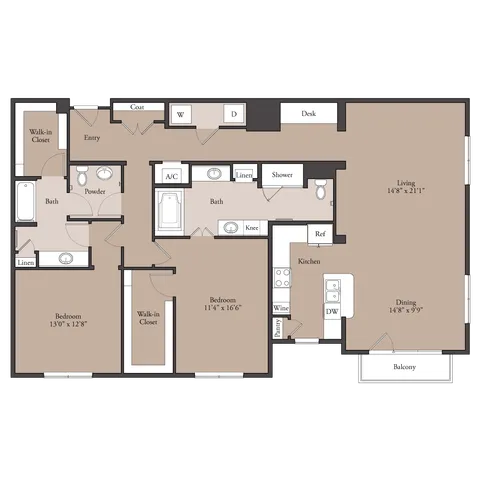 The Boulevard 2x2 floor plan