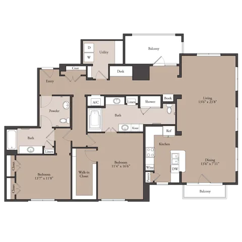 The Lazy Lane 2x2 floor plan
