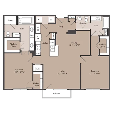 The Willowick 2x2 floor plan