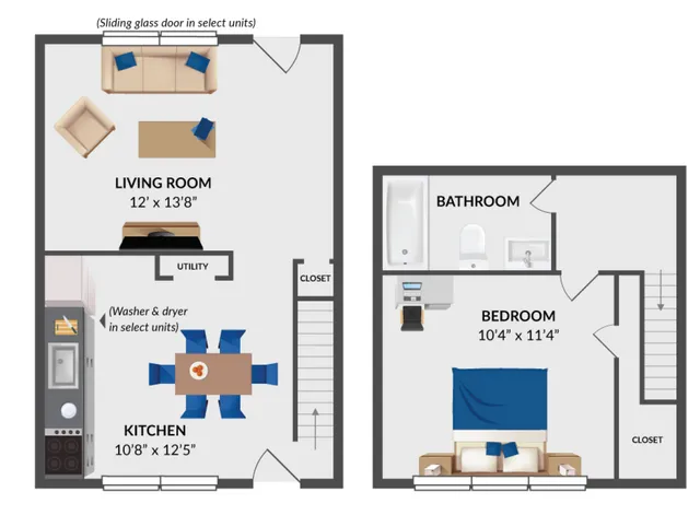 1 Bedroom 1 Bathroom Floor Plan Layout