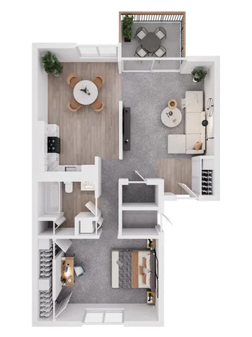 1 Bedroom 1 Bathroom Floor Plan Layout