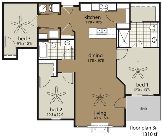 3 Bedroom Floor Plan | Providence Pointe | Johnston, Iowa