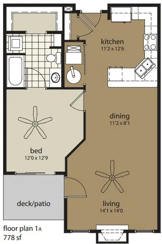 1 Bedroom Floor Plan | Providence Pointe | Johnston, Iowa
