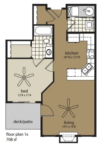 1 Bedroom Floor Plan | Providence Pointe | Johnston, Iowa