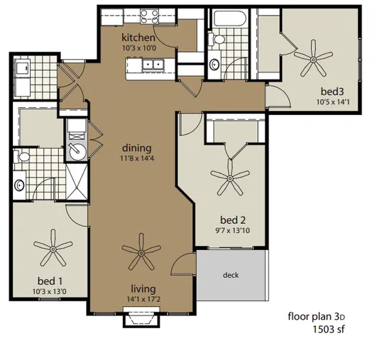 3 Bedroom Floor Plan | Providence Pointe | Johnston, Iowa