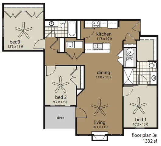 3 Bedroom Floor Plan | Providence Pointe | Johnston, Iowa