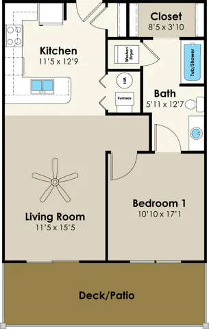 1BR/1BA