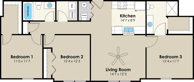 3BR/2BA