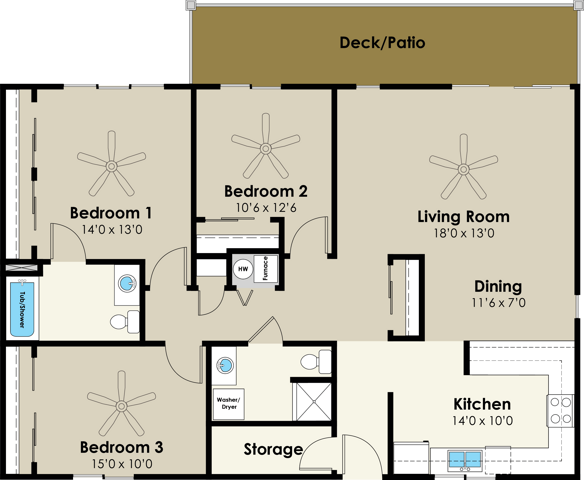 3BR  2BA