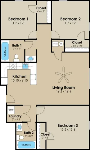 3 Bedroom Floor Plan | West Towne | Ames, Iowa