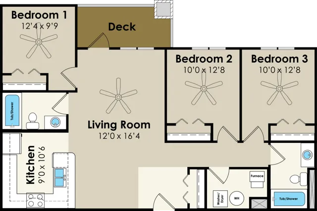 3 Bedroom Floor Plan | West Towne | Ames, Iowa