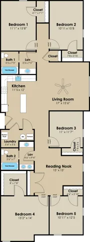5 Bedroom Floor Plan | West Towne | Ames, Iowa
