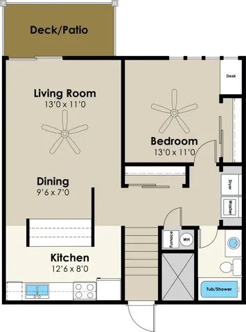 1BR 1BA