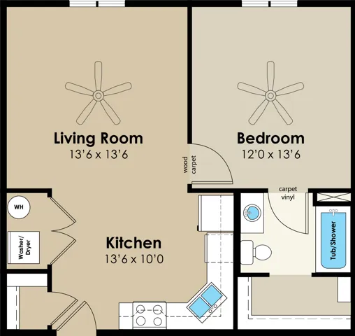 1BR 1BA
